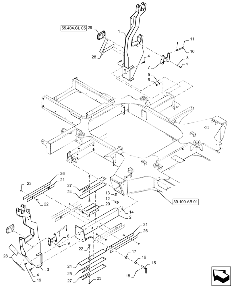 Схема запчастей Case IH PATRIOT 3340 - (39.100.AT[01]) - BOOM CRADLES, 90/100 BOOM (39) - FRAMES AND BALLASTING