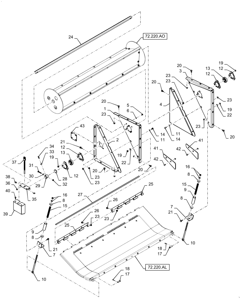 Схема запчастей Case IH 6140 - (72.220.AJ) - VAR - 425115 - DISCHARGE BEATER ASSY (72) - SEPARATION