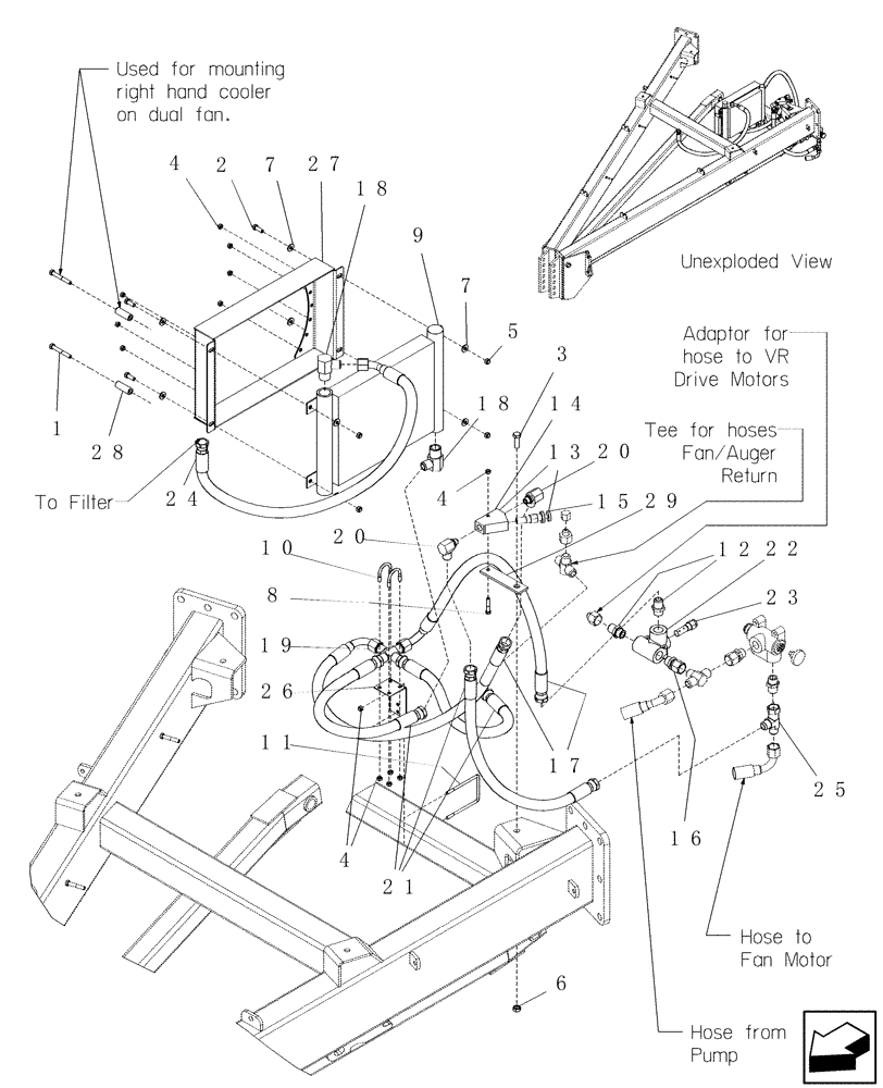 Схема запчастей Case IH ADX2180 - (B.90.A[04]) - PTO OPTION - COOLER MOUNT VR B - Power Production