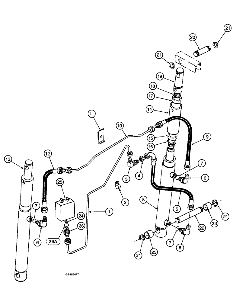Схема запчастей Case IH INTERNATIONAL - (4-62) - HEADER HYDRAULIC LIFT SYSTEM RIGHT HAND MASTER & LEFT HAND SLAVE CYLINDER, SERIAL NO. 1301 AND AFTER (07) - HYDRAULICS