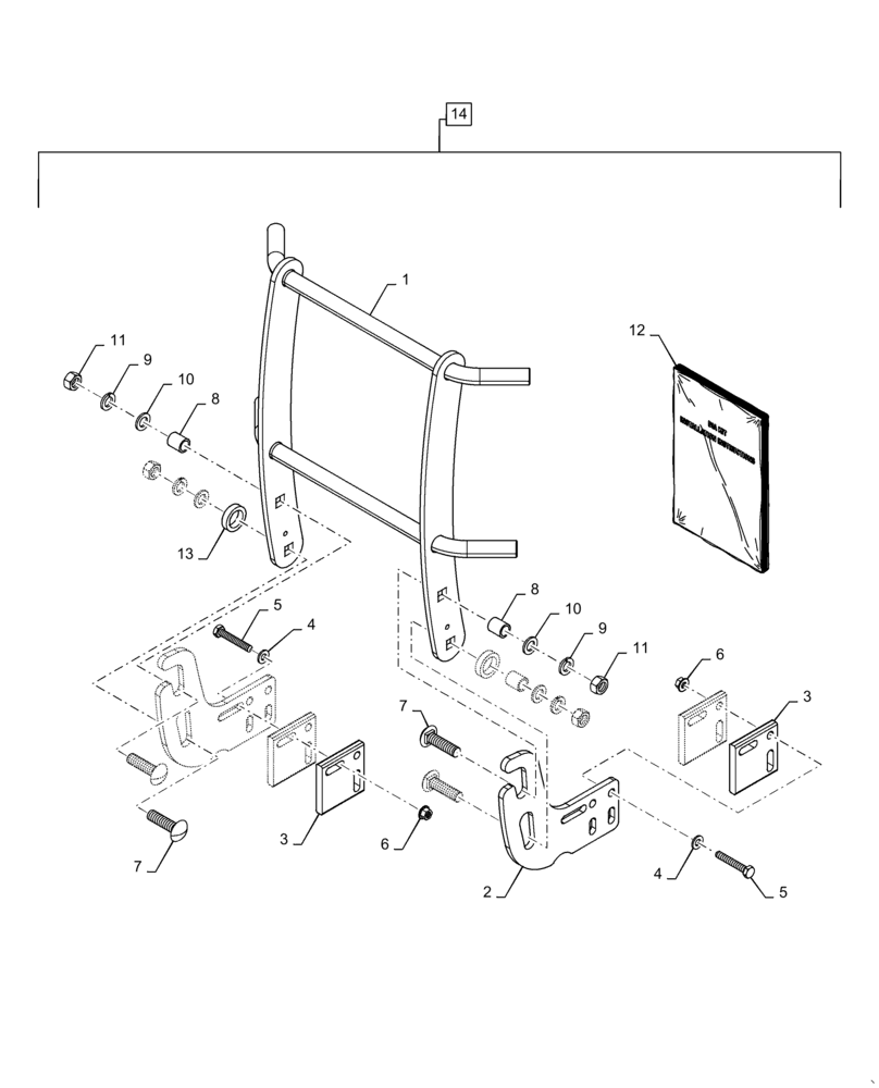 Схема запчастей Case IH FARMALL 31 - (08.03) - GRILLE GUARD KIT - DIA KIT, P/N 719849056 (08) - SHEET METAL