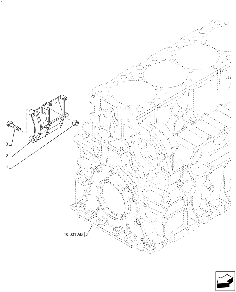 Схема запчастей Case IH F2CFE613E B006 - (10.450.AL) - AIR COMPRESSOR, SUPPORT (10) - ENGINE