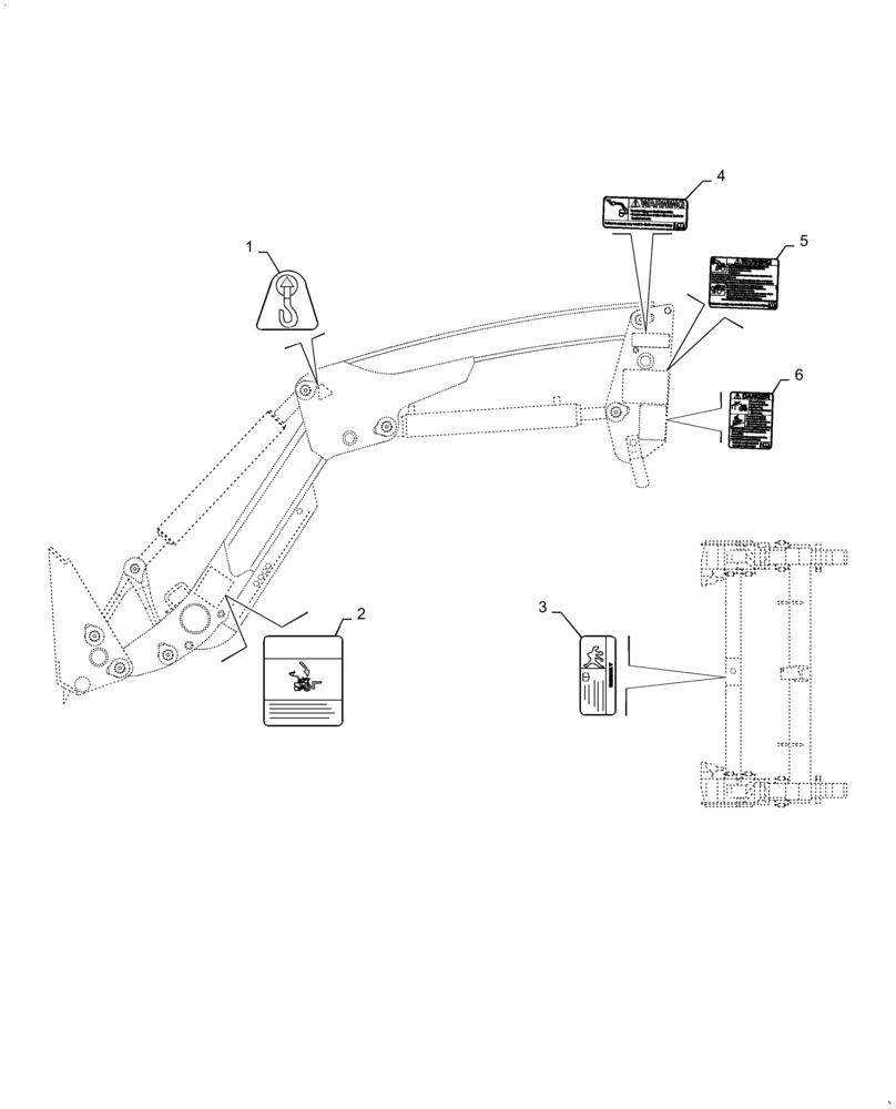 Схема запчастей Case IH L555 - (90.108.AA[02]) - WARNING DECAL (90) - PLATFORM, CAB, BODYWORK AND DECALS