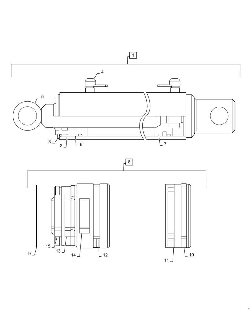 Схема запчастей Case IH L575 - (35.640.AA[01]) - LIFT CYLINDER (35) - HYDRAULIC SYSTEMS