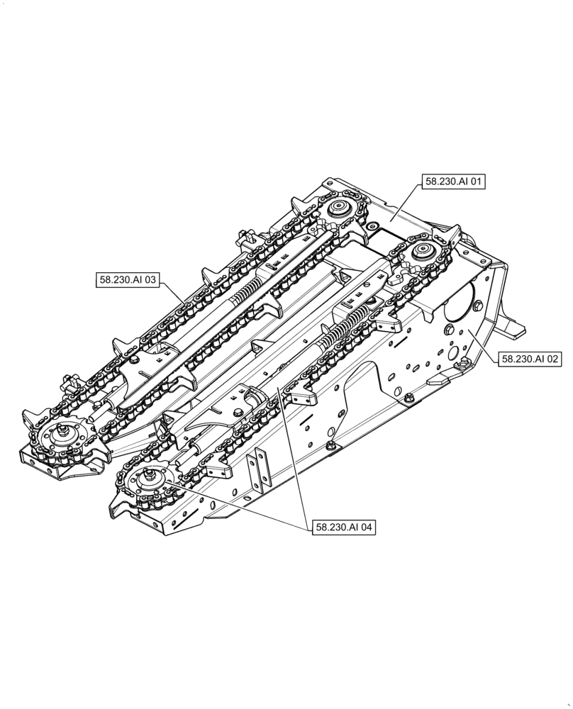 Схема запчастей Case IH 4416-30 - (58.000.00[02]) - SECTION INDEX - ATTACHMENTS/HEADERS, ROW UNIT (58) - ATTACHMENTS/HEADERS