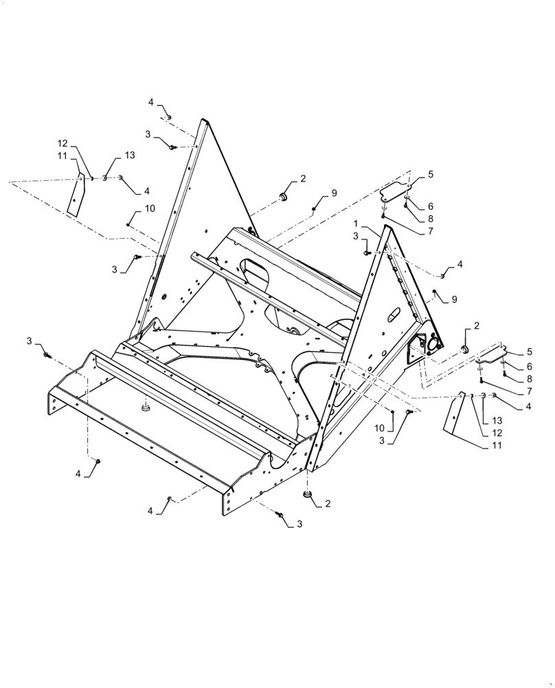 Схема запчастей Case IH 6140 - (39.100.AS) - FRAME, REAR AXLE, SUPPORT (39) - FRAMES AND BALLASTING