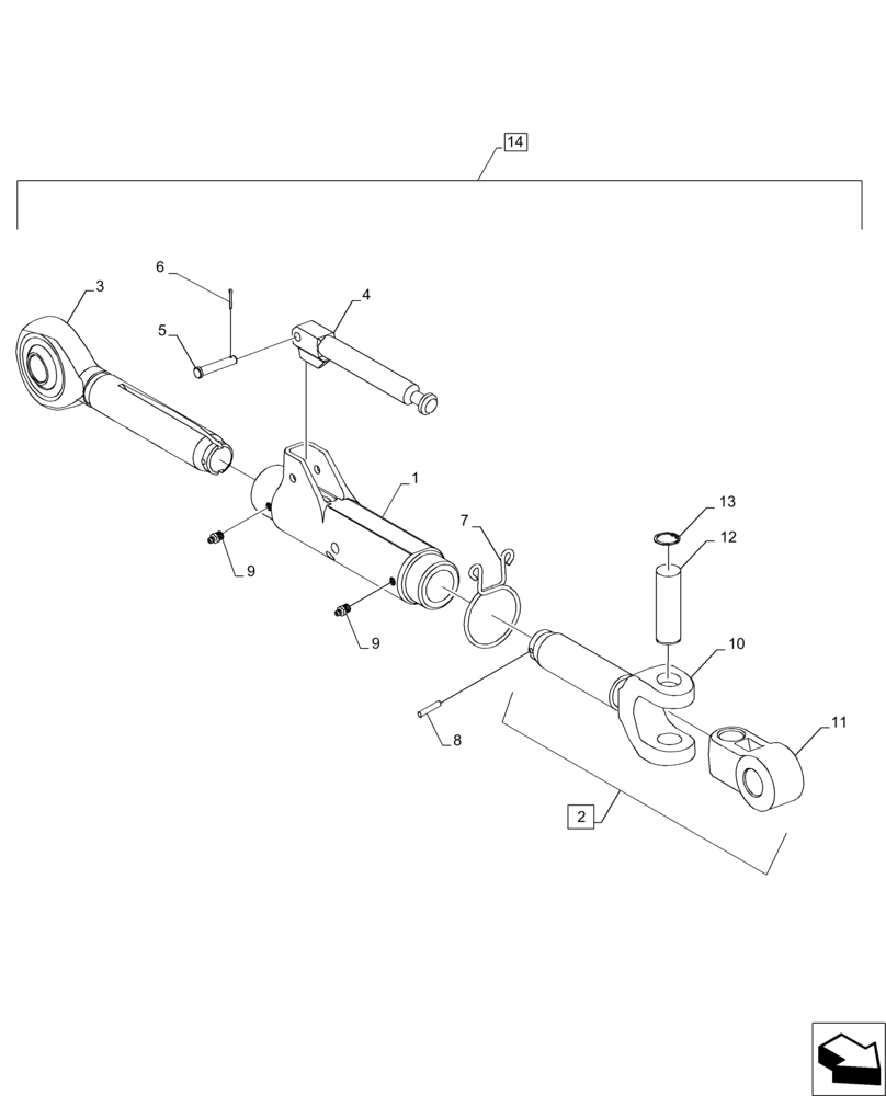 Схема запчастей Case IH MAGNUM 310 - (35.116.AH[01]) - HITCH, UPPER LINK (35) - HYDRAULIC SYSTEMS