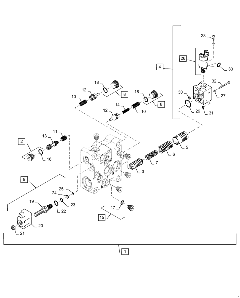 Схема запчастей Case IH QUADTRAC 470 - (21.135.AQ[05]) - TRANSMISSION REGULATOR CONTROL VALVE, ASN ZFF308001 (21) - TRANSMISSION