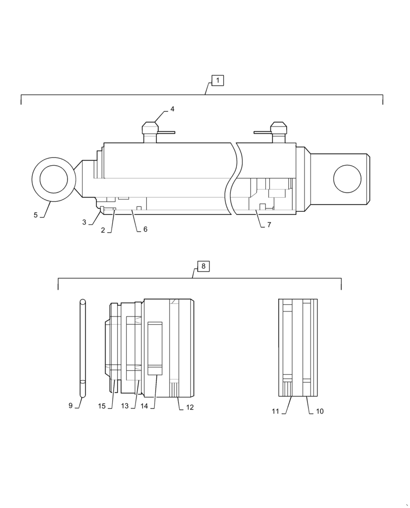 Схема запчастей Case IH L575 - (35.640.AA[01]) - LIFT CYLINDER (35) - HYDRAULIC SYSTEMS