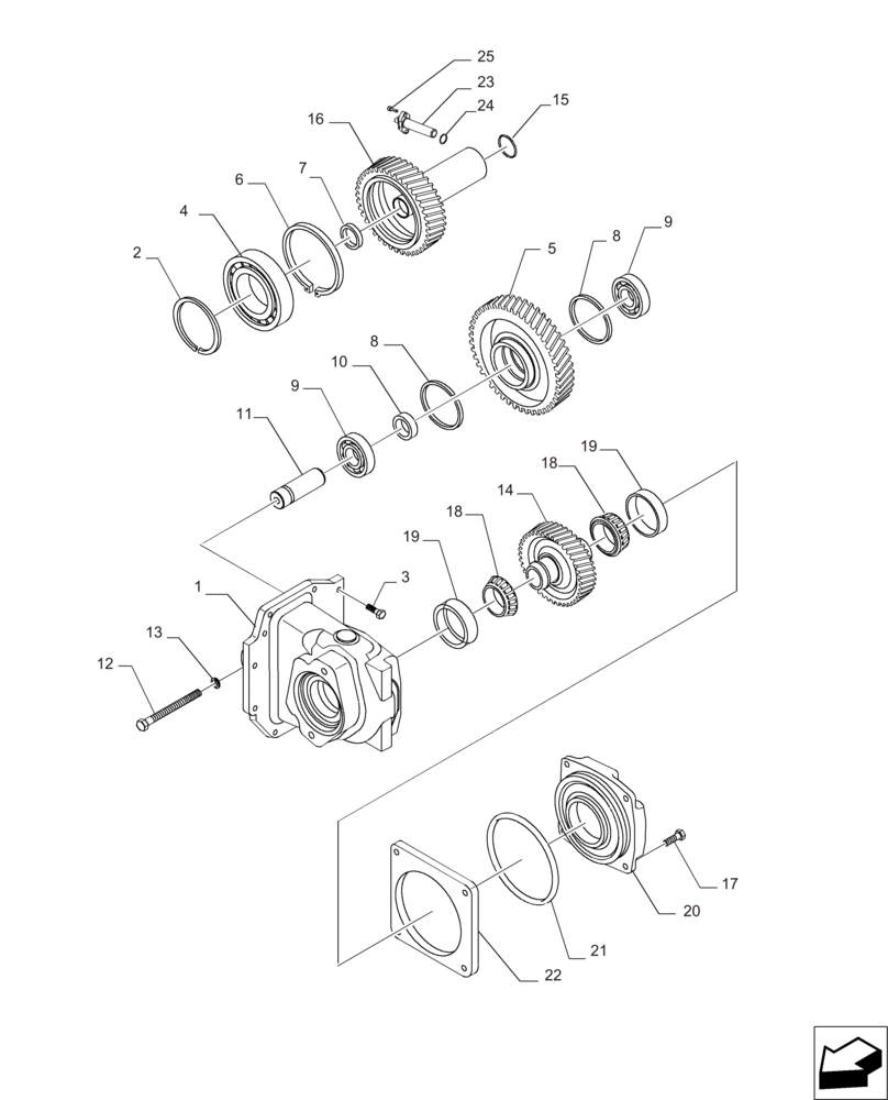 Схема запчастей Case IH MAGNUM 235 - (21.900.AA) - TRANSMISSION, PUMP DRIVE (21) - TRANSMISSION