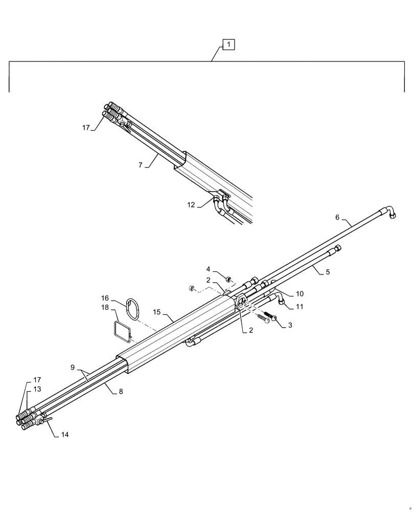 Схема запчастей Case IH L575 - (35.701.AC[01]) - MAIN, HOSE (35) - HYDRAULIC SYSTEMS