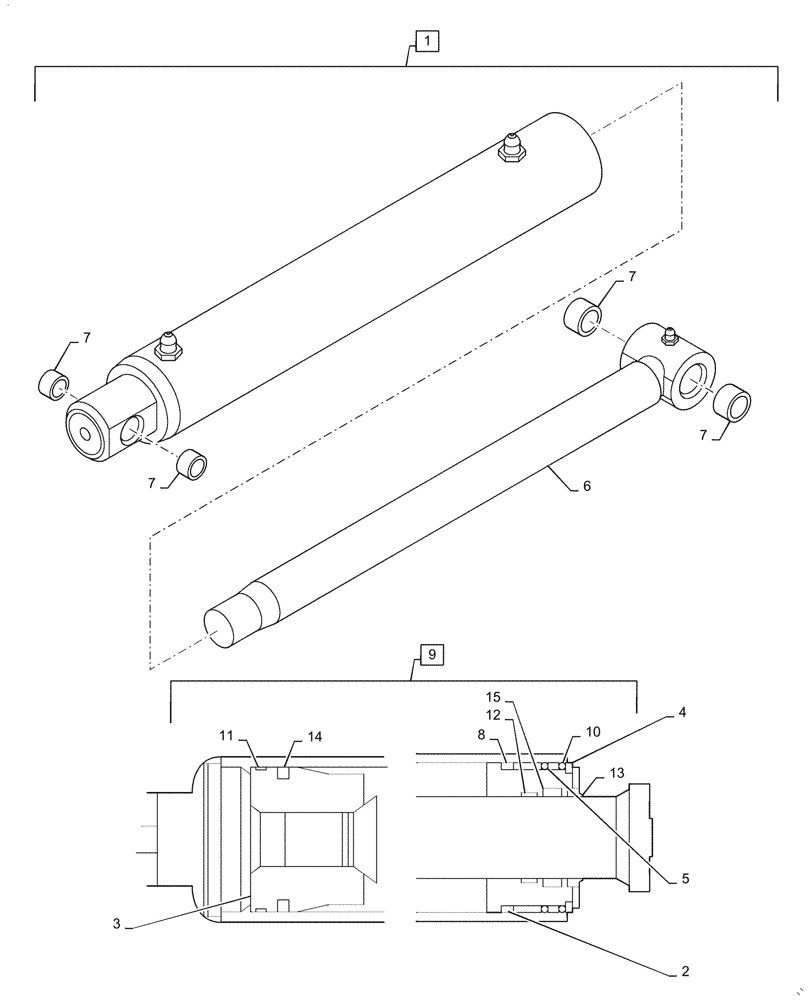Схема запчастей Case IH L740 - (35.701.040) - BOOM LIFT CYLINDER - MSL (35) - HYDRAULIC SYSTEMS