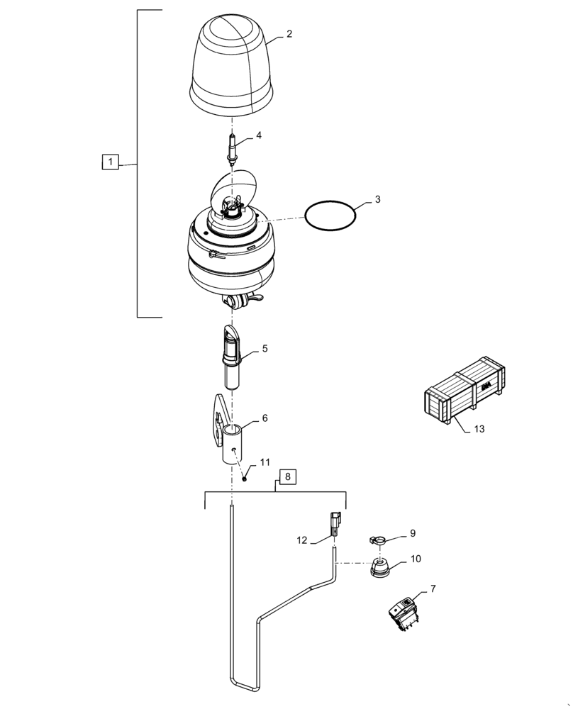 Схема запчастей Case IH MAGNUM 220 - (55.404.AC[01]) - VAR - 420025 - BEACON, SINGLE (55) - ELECTRICAL SYSTEMS