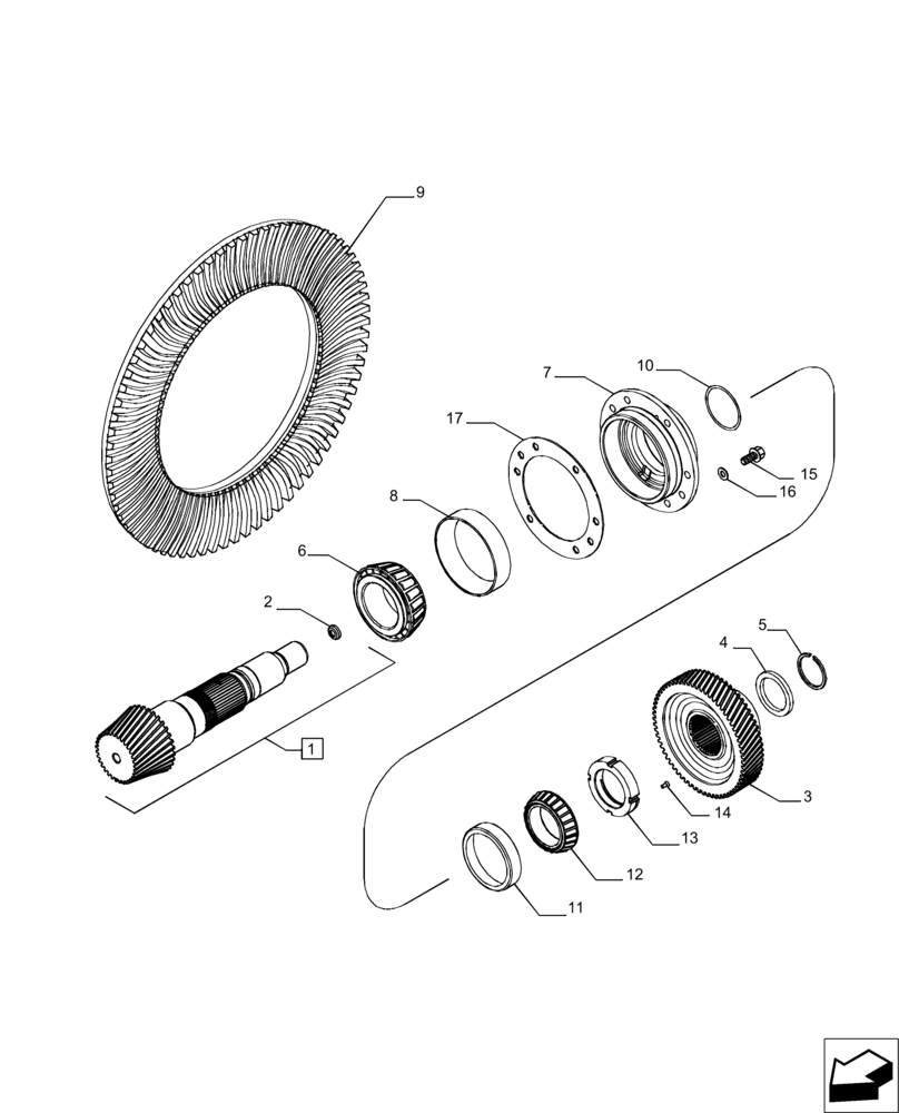 Схема запчастей Case IH MAGNUM 235 - (21.148.AC) - RANGE TRANSMISSION, COUNTERSHAFT (21) - TRANSMISSION