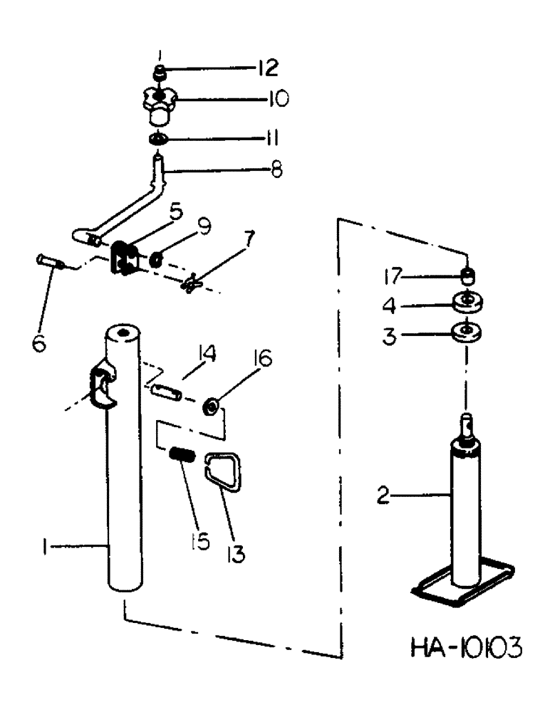 Схема запчастей Case IH 55 - (J-08) - TRACTOR HITCH JACK 