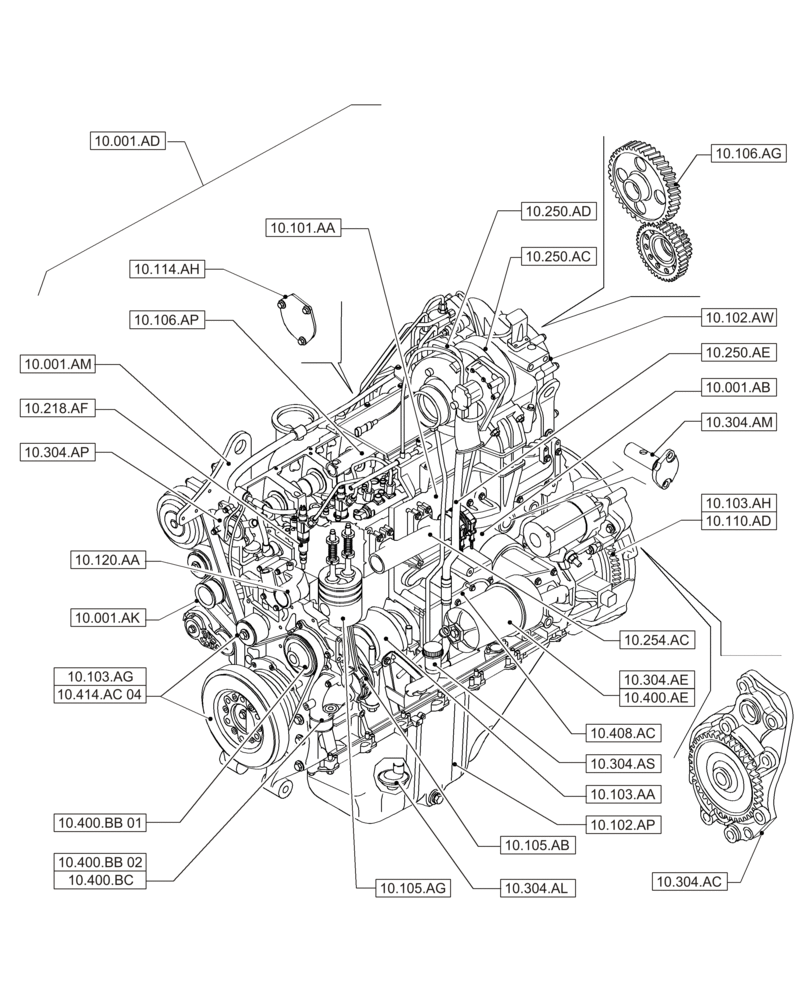 Схема запчастей Case IH MAGNUM 235 - (00.000.10[01]) - PICTORIAL INDEX - ENGINE (00) - GENERAL & PICTORIAL INDEX