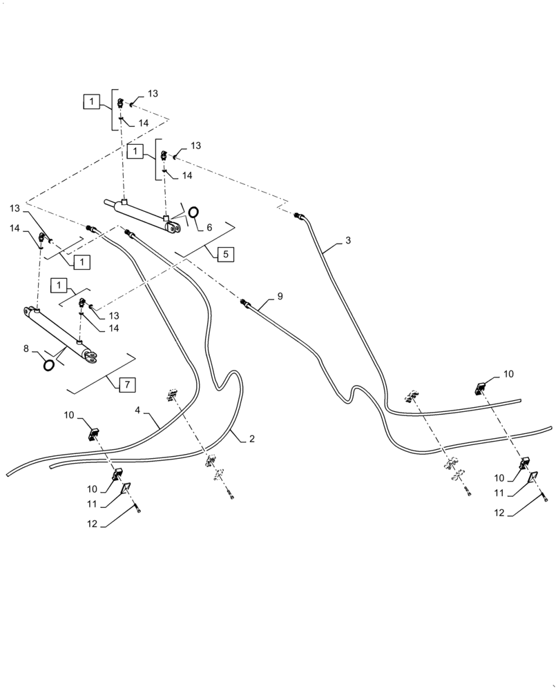 Схема запчастей Case IH DH403 - (35.420.AB[04]) - DOUBLE KNIFE, SINGLE SWATH, SPLIT REEL, HYDRAULIC LIFT 40FT (35) - HYDRAULIC SYSTEMS
