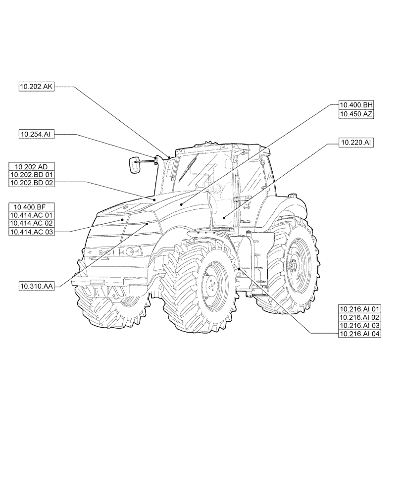 Схема запчастей Case IH MAGNUM 235 - (00.000.10[03]) - PICTORIAL INDEX - ENGINE (00) - GENERAL & PICTORIAL INDEX