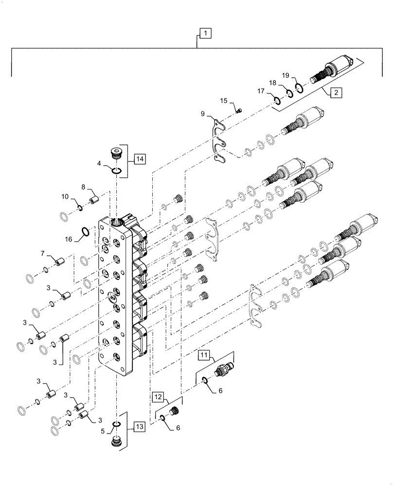 Схема запчастей Case IH QUADTRAC 620 - (21.135.AQ[07]) - TRANSMISSION CONTROL VALVE, RANGE GEAR, ASN ZFF308001 (21) - TRANSMISSION