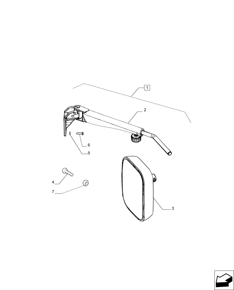 Схема запчастей Case IH MAGNUM 235 - (88.090.07) - DIA KIT, MANUAL WIDE ADJUSTABLE MIRRORS (88) - ACCESSORIES