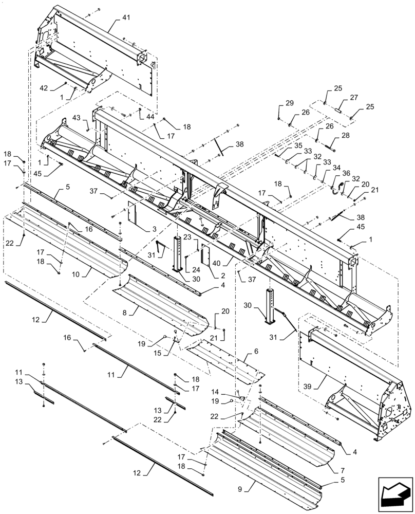 Схема запчастей Case IH 4416-30 - (39.100.AB) - FRAME, ASSY (39) - FRAMES AND BALLASTING