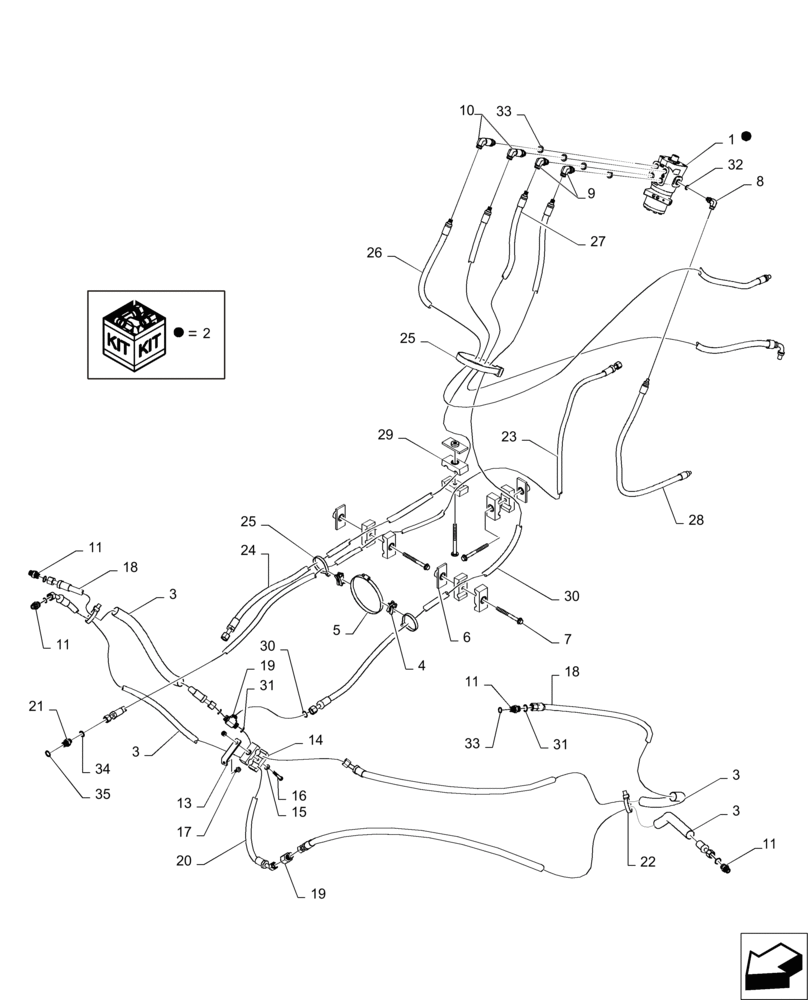Схема запчастей Case IH MAGNUM 235 - (41.200.AT[03]) - STEERING SYSTEM, CLASS V AXLE, STANDARD & SUSPENDED, MFD (41) - STEERING