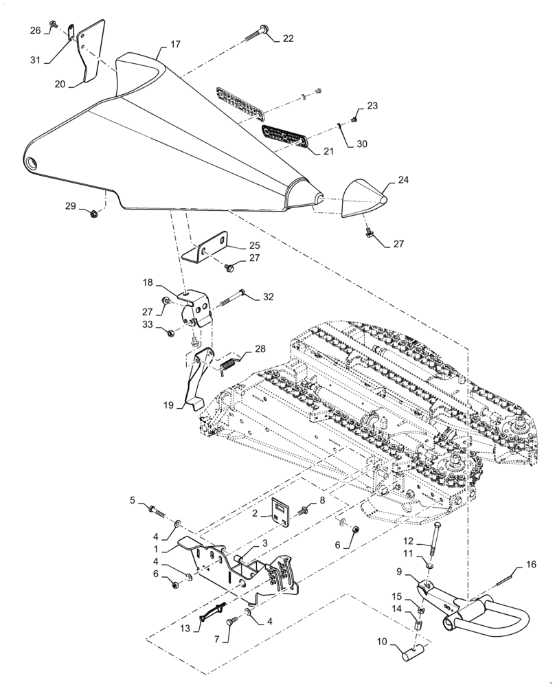 Схема запчастей Case IH 4416-30 - (58.130.BC[02]) - DIVIDER, RH, OUTER (58) - ATTACHMENTS/HEADERS