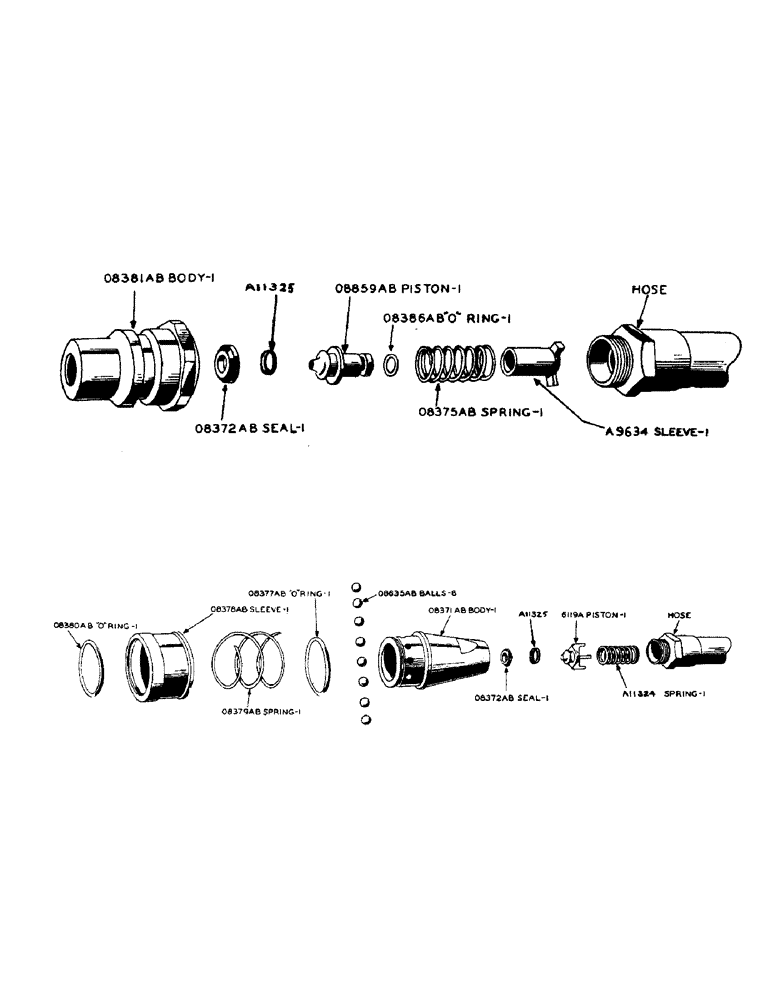 Схема запчастей Case IH DV-SERIES - (165) - HYDRAULIC CONTROL UNIT, 4025AA BREAK-AWAY SELF-SEALING COUPLING MALE, D, DC, DO (08) - HYDRAULICS