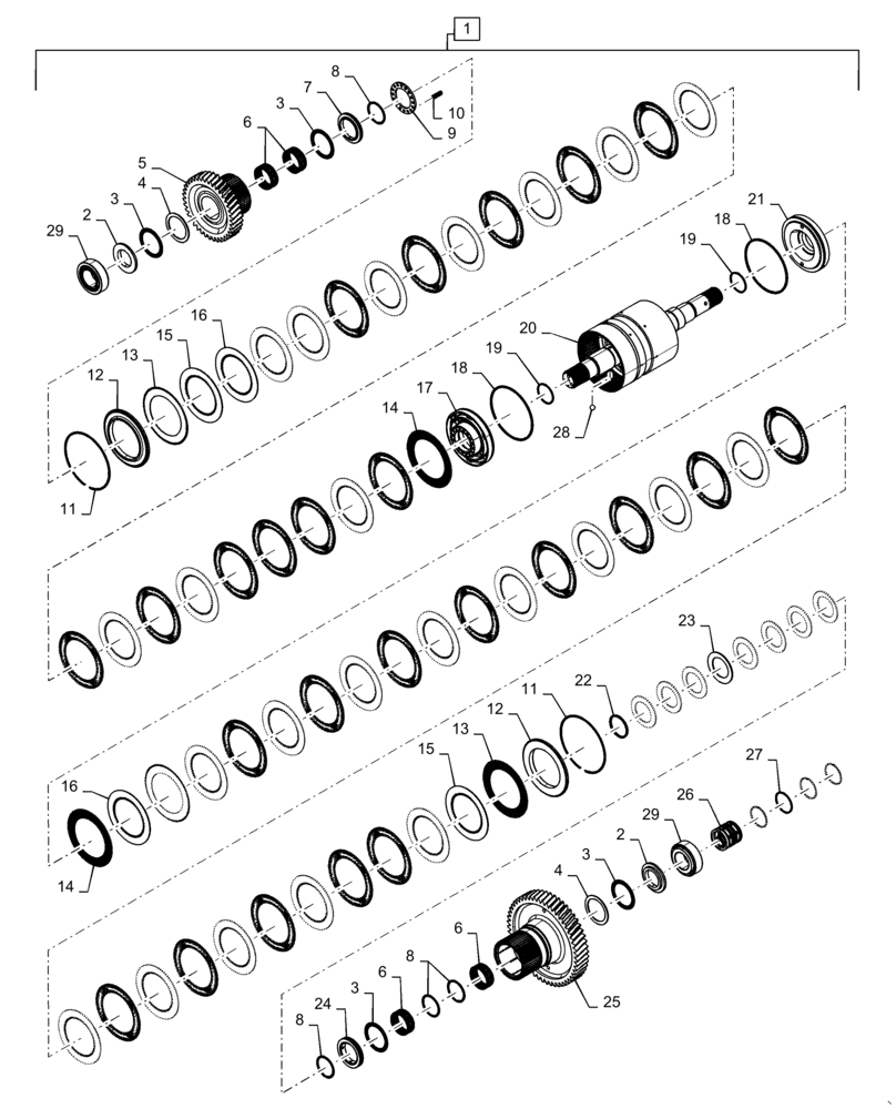 Схема запчастей Case IH QUADTRAC 470 - (21.155.AN[15]) - TRANSMISSION, 5TH SHAFT, PS4, 8C, 370, 420, 470, ASN ZFF308001 (21) - TRANSMISSION