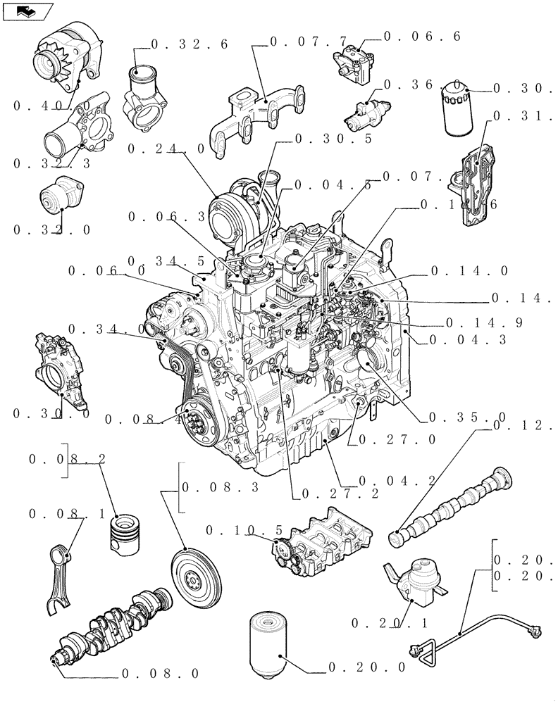 Схема запчастей Case IH FARMALL 95U - (SEC. 01) - ENGINE (00) - GENERAL
