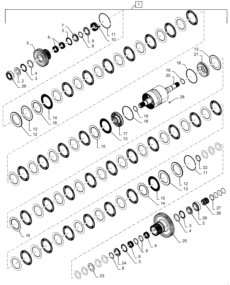 Схема запчастей Case IH QUADTRAC 500 - (21.155.AN[20]) - TRANSMISSION, 5TH SHAFT, PS4, 8.5C, 500, ASN ZFF308001 (21) - TRANSMISSION