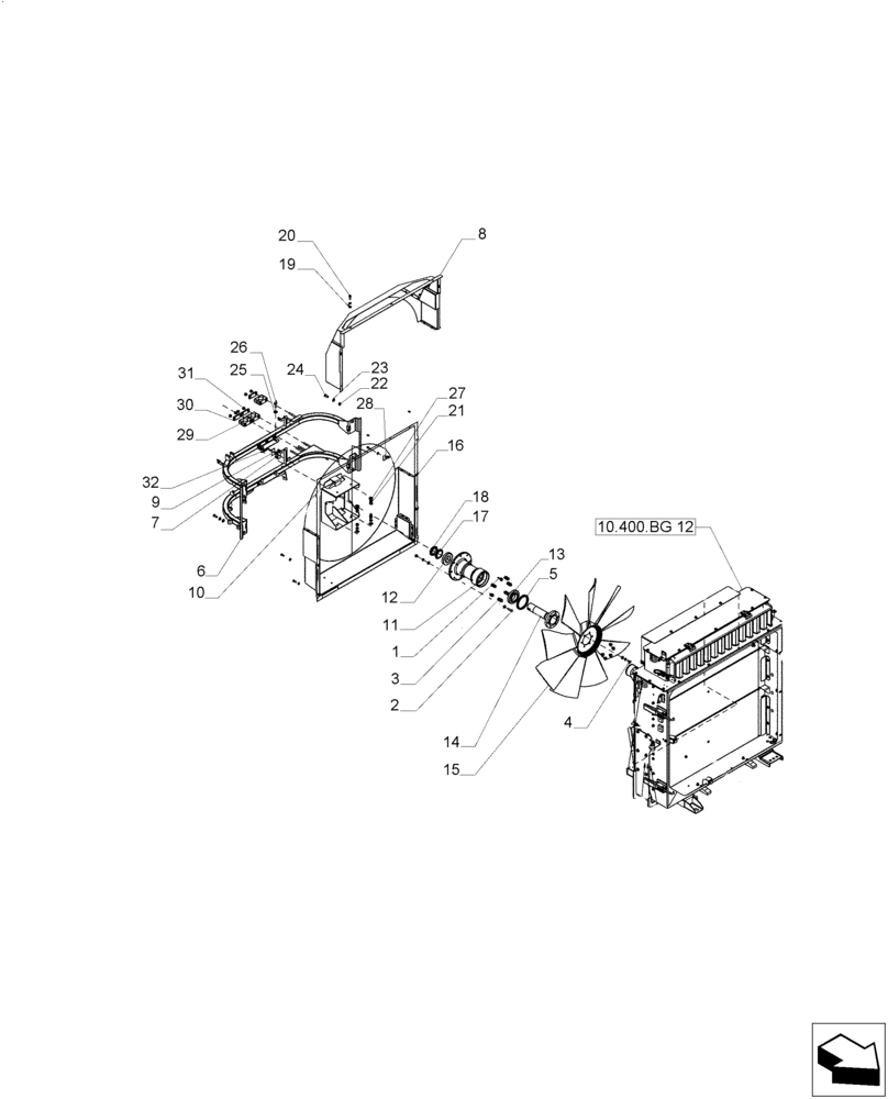 Схема запчастей Case IH A8800 - (10.400.BG[11]) - RADIATOR, ASSY (10) - ENGINE