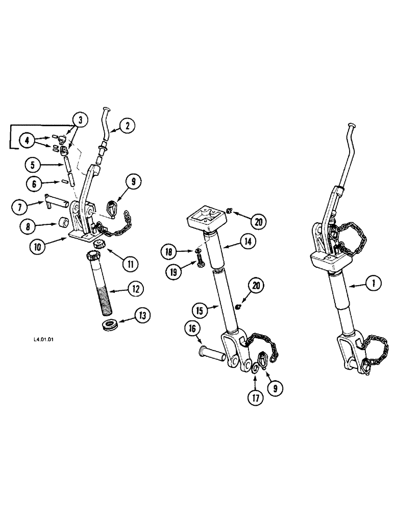 Схема запчастей Case IH 2120 - (9-140) - LIFTING ROD WITH ADJUSTING ROD (09) - CHASSIS/ATTACHMENTS