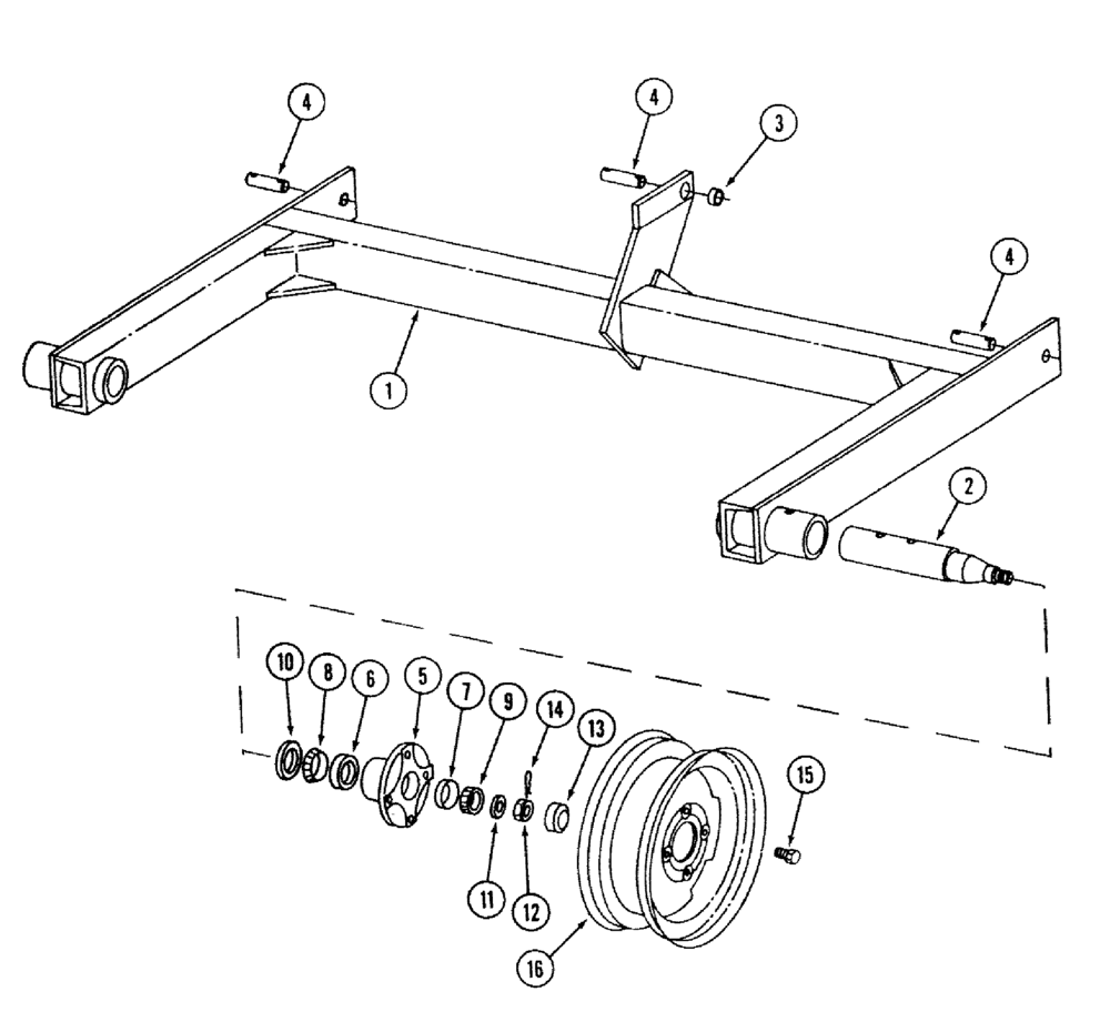 Схема запчастей Case IH 568 - (9-06) - AXLE, WHEEL AND HUB, 4 ROW (09) - CHASSIS/ATTACHMENTS