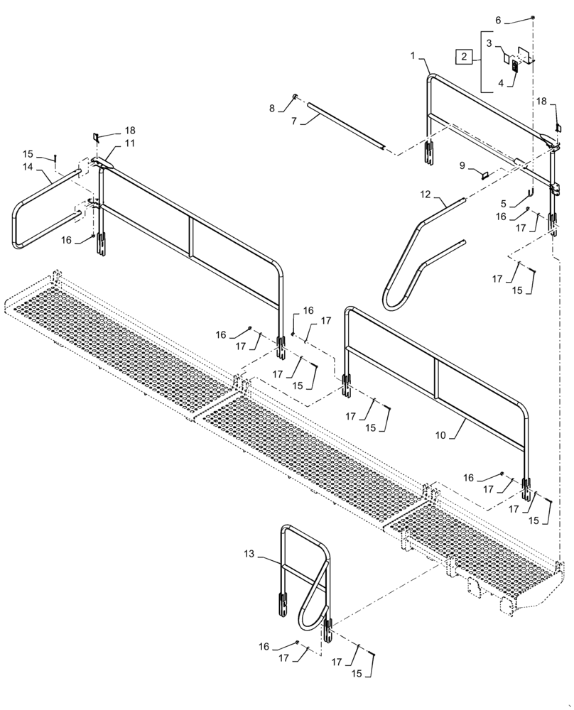 Схема запчастей Case IH 4765 - (80.150.AJ[15]) - PLATFORM HANDRAILS 580 BUSHELL (80) - CROP STORAGE/UNLOADING