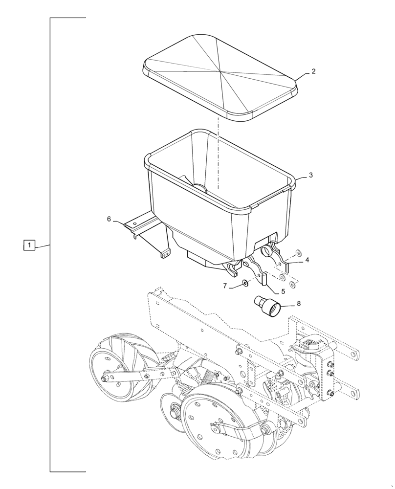 Схема запчастей Case IH PRECISION PLANT - (88.100.06[07]) - PRECISION PLANTING ON-ROW HOPPER 1.6 BU 