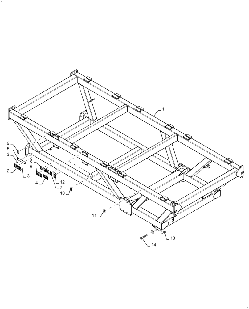 Схема запчастей Case IH 4765 - (39.100.AB[02]) - FRAME 435/460 BUSHEL (39) - FRAMES AND BALLASTING