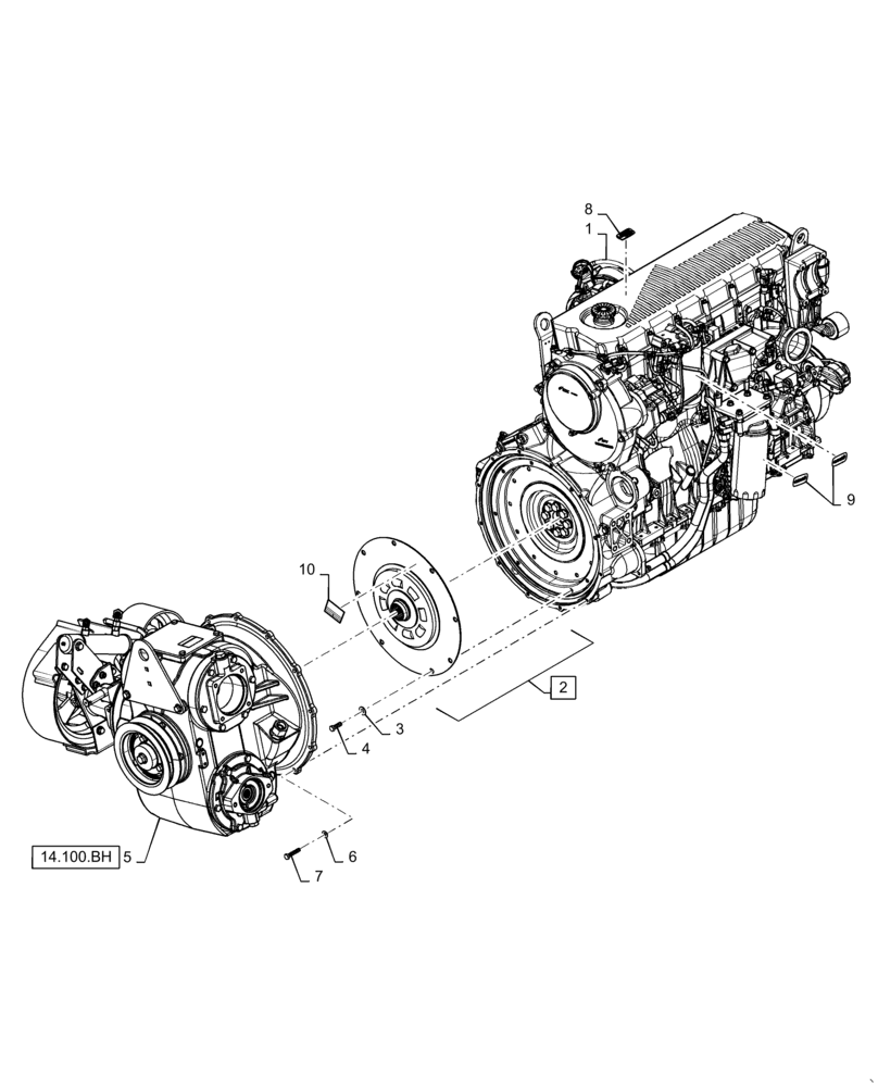 Схема запчастей Case IH 7140 - (18.112.AC) - DAMPER, FLYWHEEL, PTO ASSY, ENGINE (18) - CLUTCH