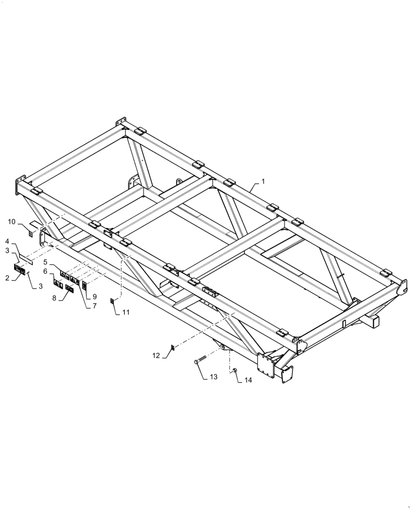 Схема запчастей Case IH 4765 - (39.100.AB[05]) - FRAME 950 BUSHEL (39) - FRAMES AND BALLASTING