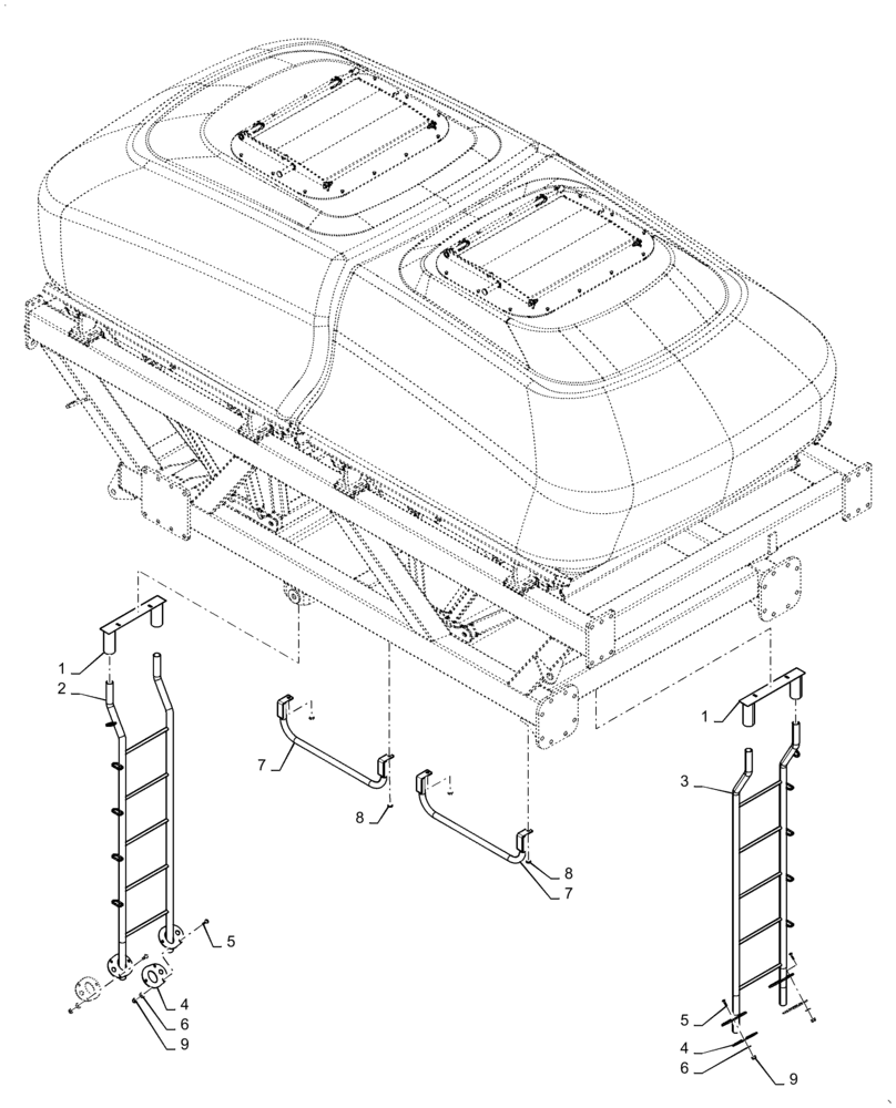 Схема запчастей Case IH 4765 - (80.150.AJ[01]) - LADDERS 350 BUSHELL (80) - CROP STORAGE/UNLOADING