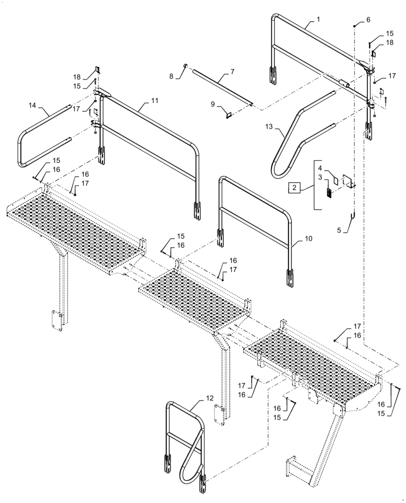Схема запчастей Case IH 4765 - (80.150.AJ[11]) - PLATFORM HANDRAILS 350 BUSHELL TOW BEHIND (80) - CROP STORAGE/UNLOADING