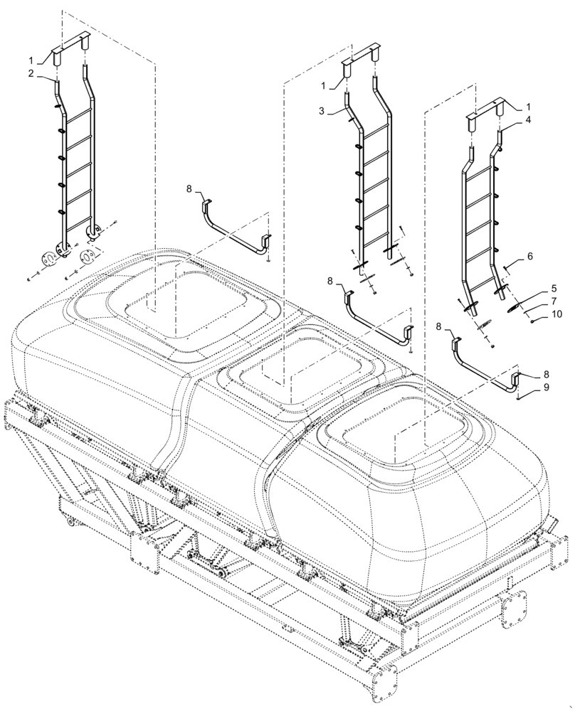 Схема запчастей Case IH 4765 - (80.150.AJ[02]) - LADDERS 435 460 BUSHELL (80) - CROP STORAGE/UNLOADING