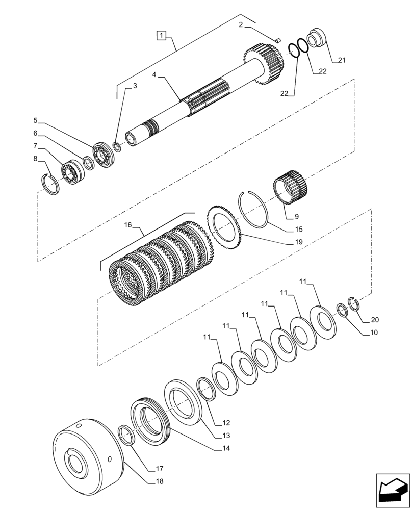 Схема запчастей Case IH PUMA 150 - (21.152.AA[05]) - VAR - 391136, 758011, 758866, 758867 - TRANSMISSION, DRIVE SHAFT, CLUTCH (21) - TRANSMISSION