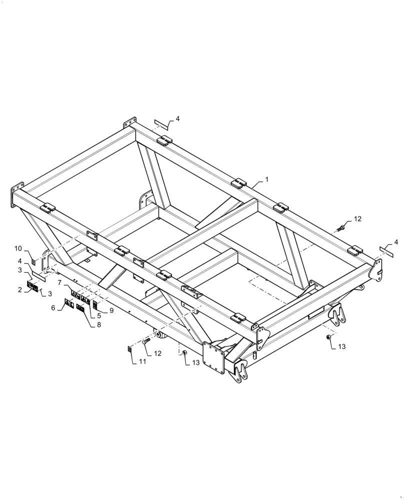 Схема запчастей Case IH 4765 - (39.100.AB[01]) - FRAME 350 BUSHEL (39) - FRAMES AND BALLASTING