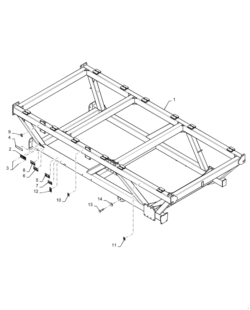 Схема запчастей Case IH 4765 - (39.100.AB[04]) - FRAME 760 BUSHEL (39) - FRAMES AND BALLASTING