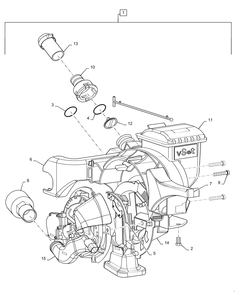 Схема запчастей Case IH PRECISION PLANT - (88.100.06[20]) - PRECISION PLANTING V SET MINIHOPPER WITHOUT SEED METER 