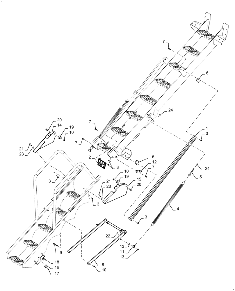 Схема запчастей Case IH 4765 - (80.150.AJ[08]) - FOLDING STAIRS HARDWARE (80) - CROP STORAGE/UNLOADING