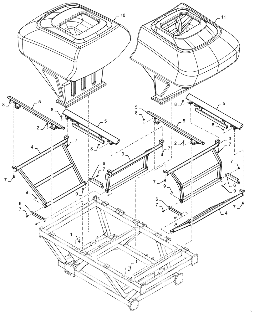 Схема запчастей Case IH 4765 - (77.100.AC[05]) - TANK/ CRADLE 350 BUSHELL (77) - SEEDING/PLANTING