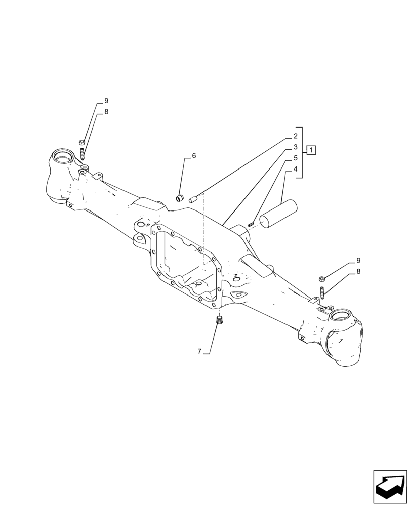 Схема запчастей Case IH PUMA 185 - (25.100.AD[01]) - VAR - 391157 - 4WD FRONT AXLE, HOUSING (25) - FRONT AXLE SYSTEM