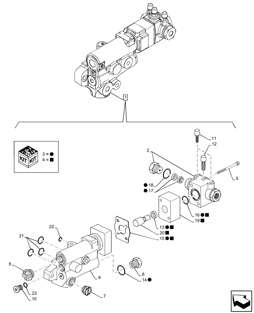 Схема запчастей Case IH MAXXUM 135 - (33.220.AM[03]) - VAR - 744784, 744785 - TRAILER BRAKE VALVE, COMPONENTS (33) - BRAKES & CONTROLS